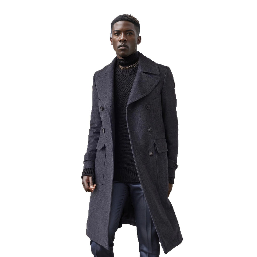 Herren eleganter doppelt-knöpfiger Übermantel aus hochwertigem Material Aliams