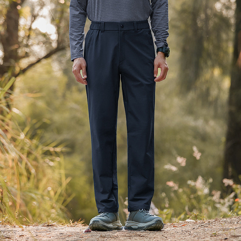 Herren bequeme Freizeit-Zipphosen mit elastischem Bund und praktischen Taschen Aliams