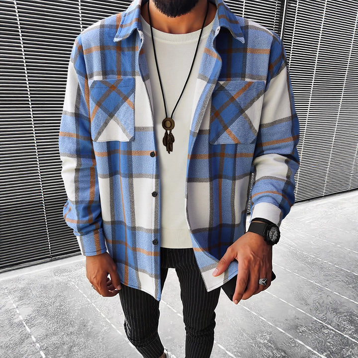 Herren Karierte Flanell Hemdjacke Aliams