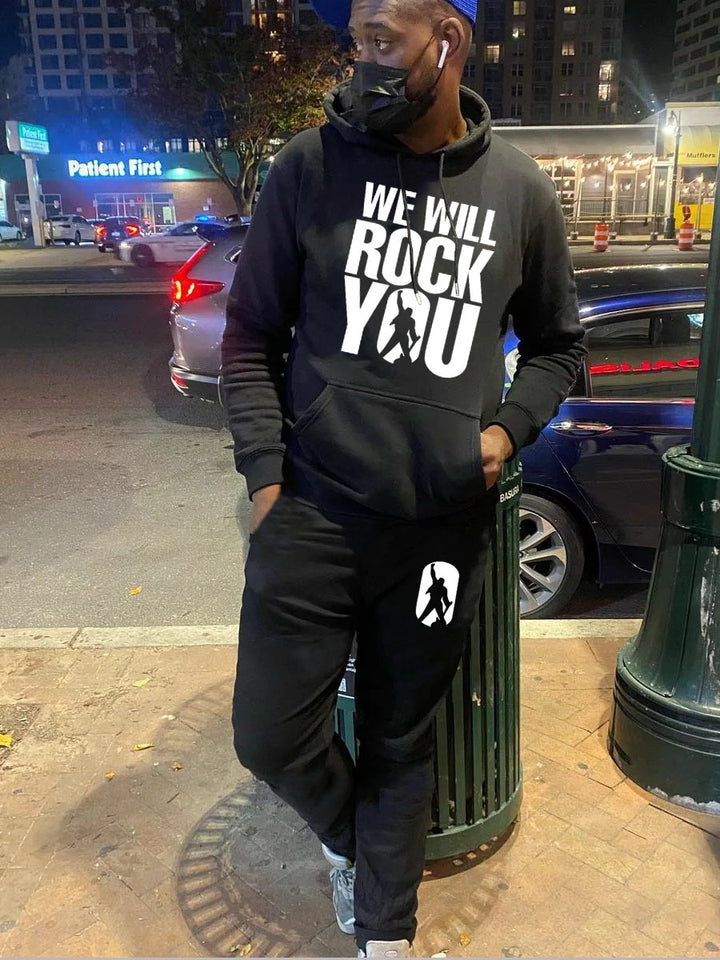 Herren Hoodie und Jogginghose Set mit kraftvollem Statement Aliams