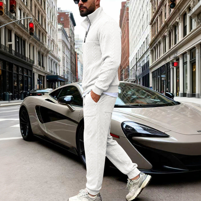 Herren sportliches Freizeit-Set mit strukturiertem Sweatstoff und seitlichen Reißverschlusstaschen Aliams