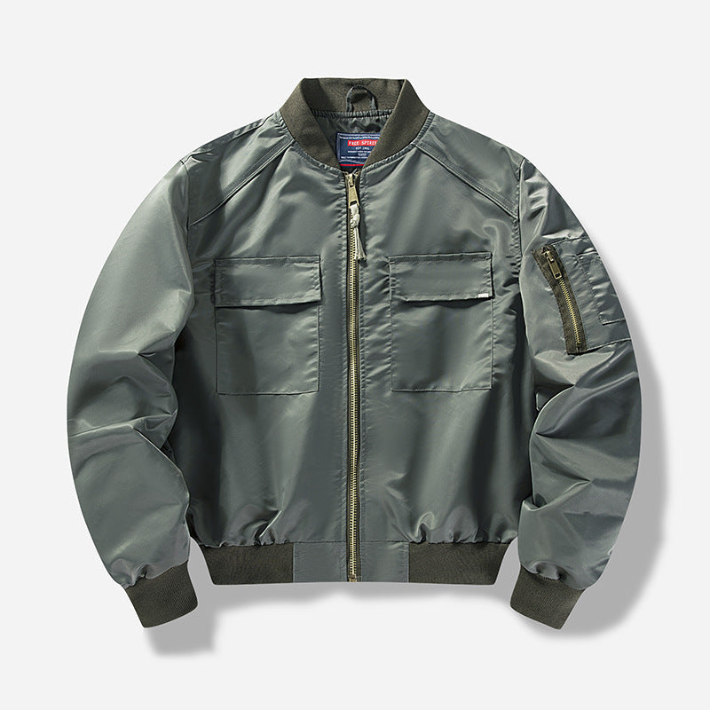 Herren Utility-Bomberjacke mit mehreren Taschen und modularem Design Aliams