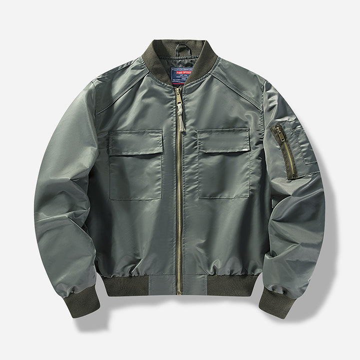 Herren Utility-Bomberjacke mit mehreren Taschen und modularem Design Aliams