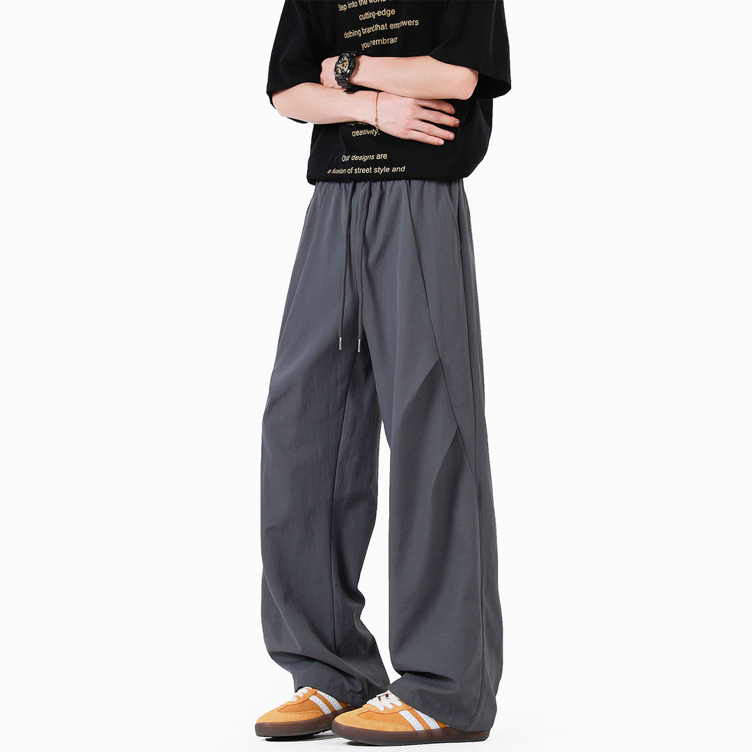 Unisex elegante Freizeithose mit hohem Bund und lockerer Passform Aliams