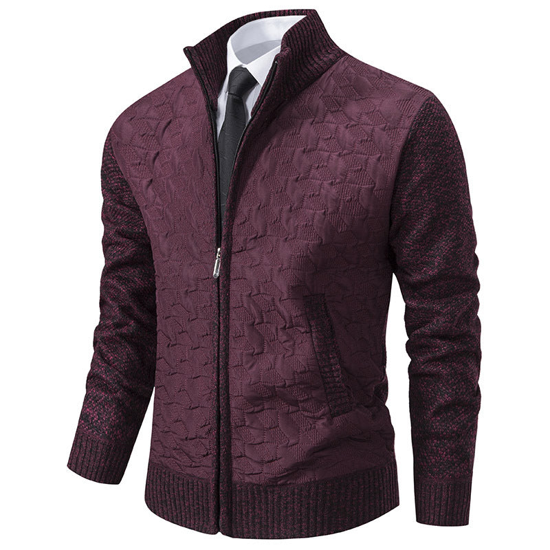 Herren stylische Steppjacke mit strukturiertem Obermaterial und hohem Kragen Aliams