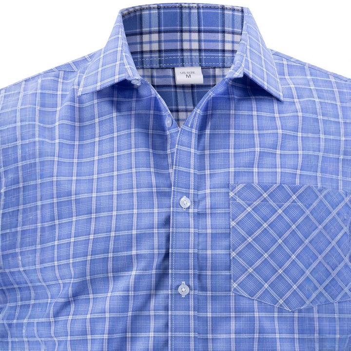 Herren Karierte Baumwollhemd Aliams