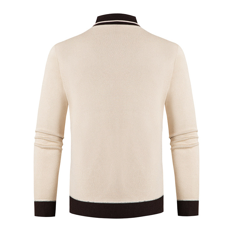 Herren Pullover mit modernem Schalkragen und Knopfdetails Aliams