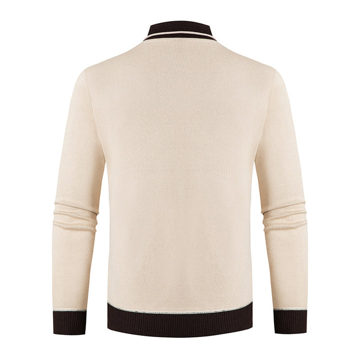 Herren Pullover mit modernem Schalkragen und Knopfdetails Aliams