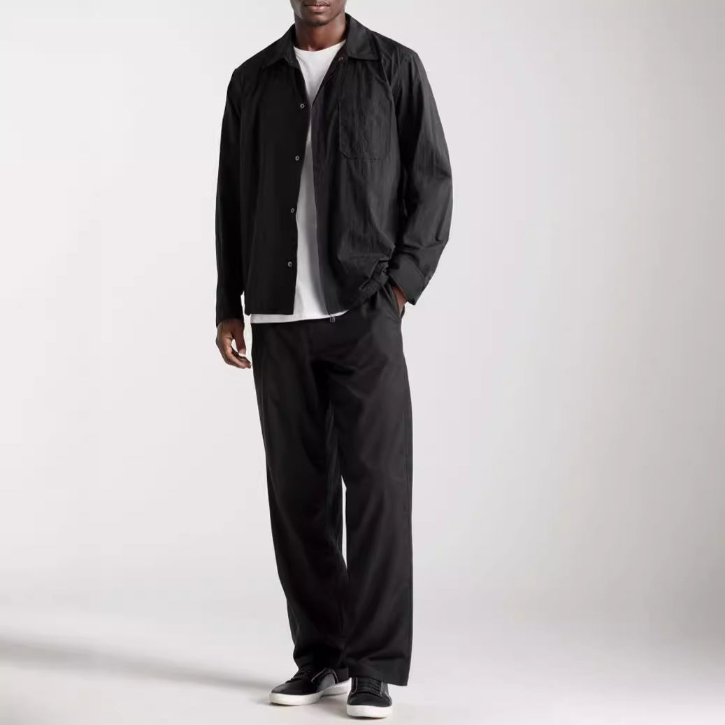 Herren vielseitige Hemdbluse mit aufgesetzter Brusttasche und schickem Kragen Aliams