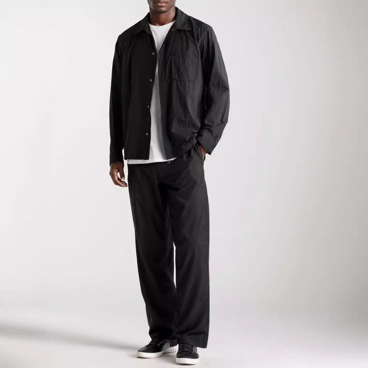 Herren vielseitige Hemdbluse mit aufgesetzter Brusttasche und schickem Kragen Aliams