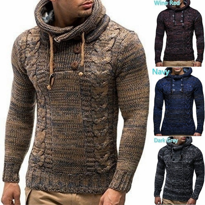 Herren Kapuzenpullover mit strukturiertem Strickmuster Aliams