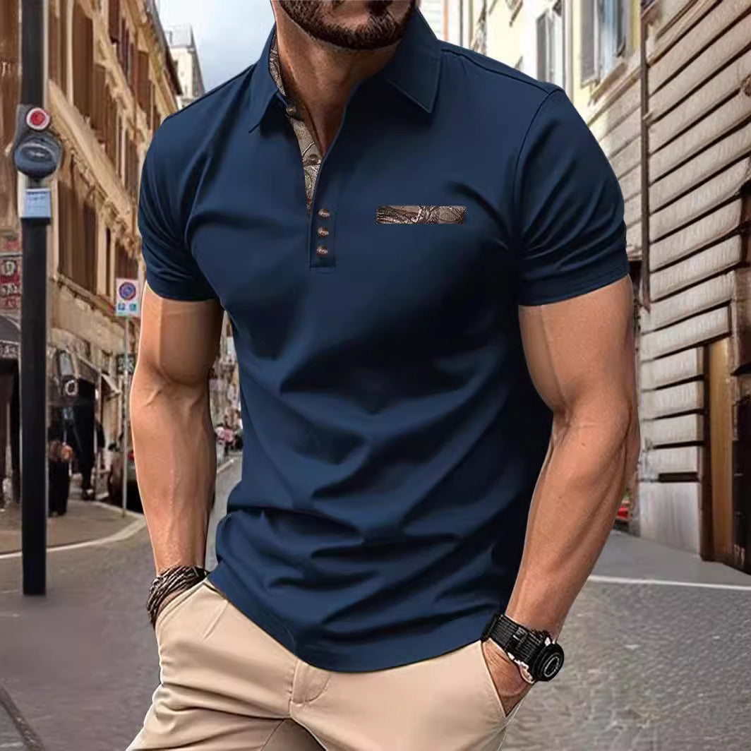 Herren Poloshirt mit stilvollem Kragen und modischem Brusttaschen-Design Aliams
