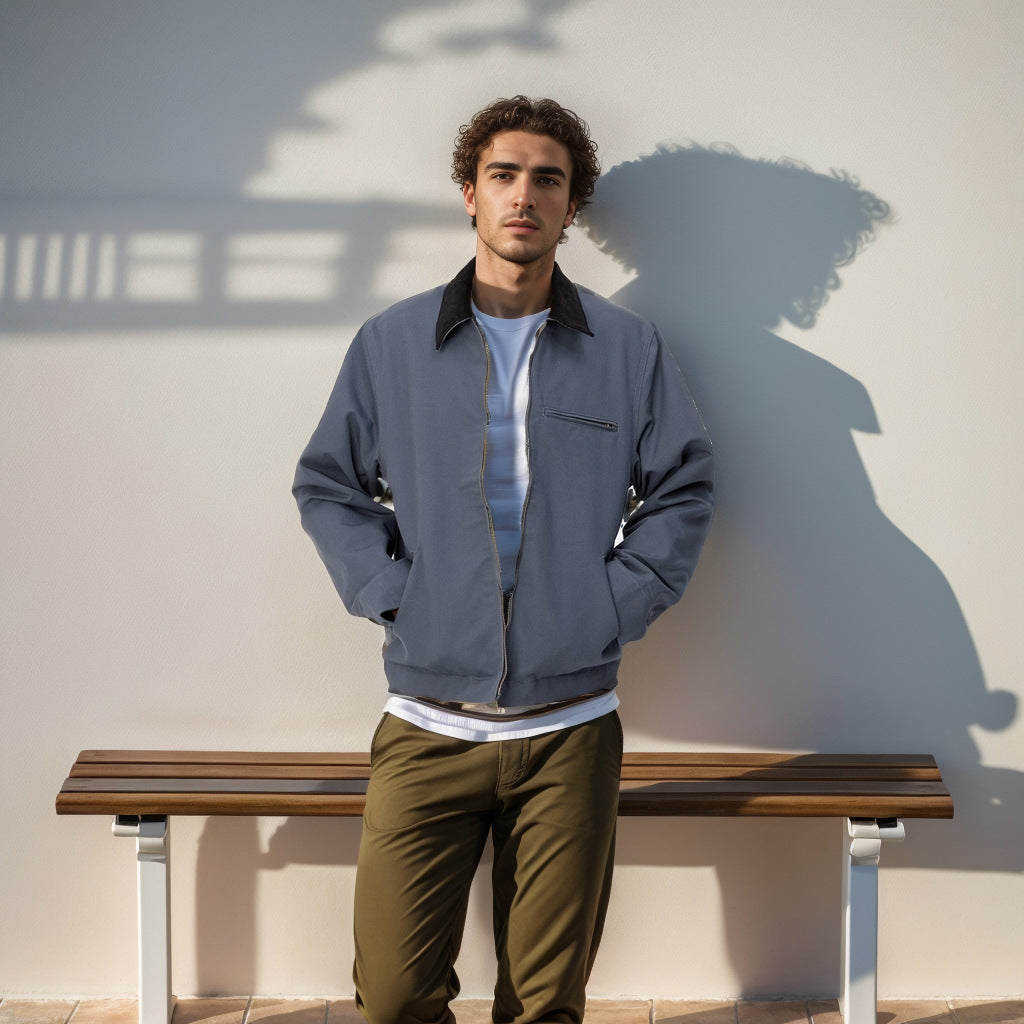 Herren elegante Arbeitsjacke mit praktischen Reißverschlusstaschen Aliams