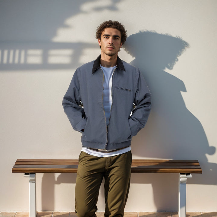 Herren elegante Arbeitsjacke mit praktischen Reißverschlusstaschen Aliams