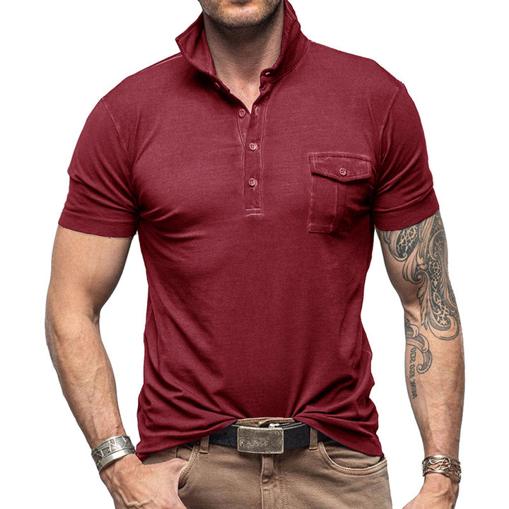 Herren Poloshirt mit praktischem Brustfach und modernem Stehkragen Aliams