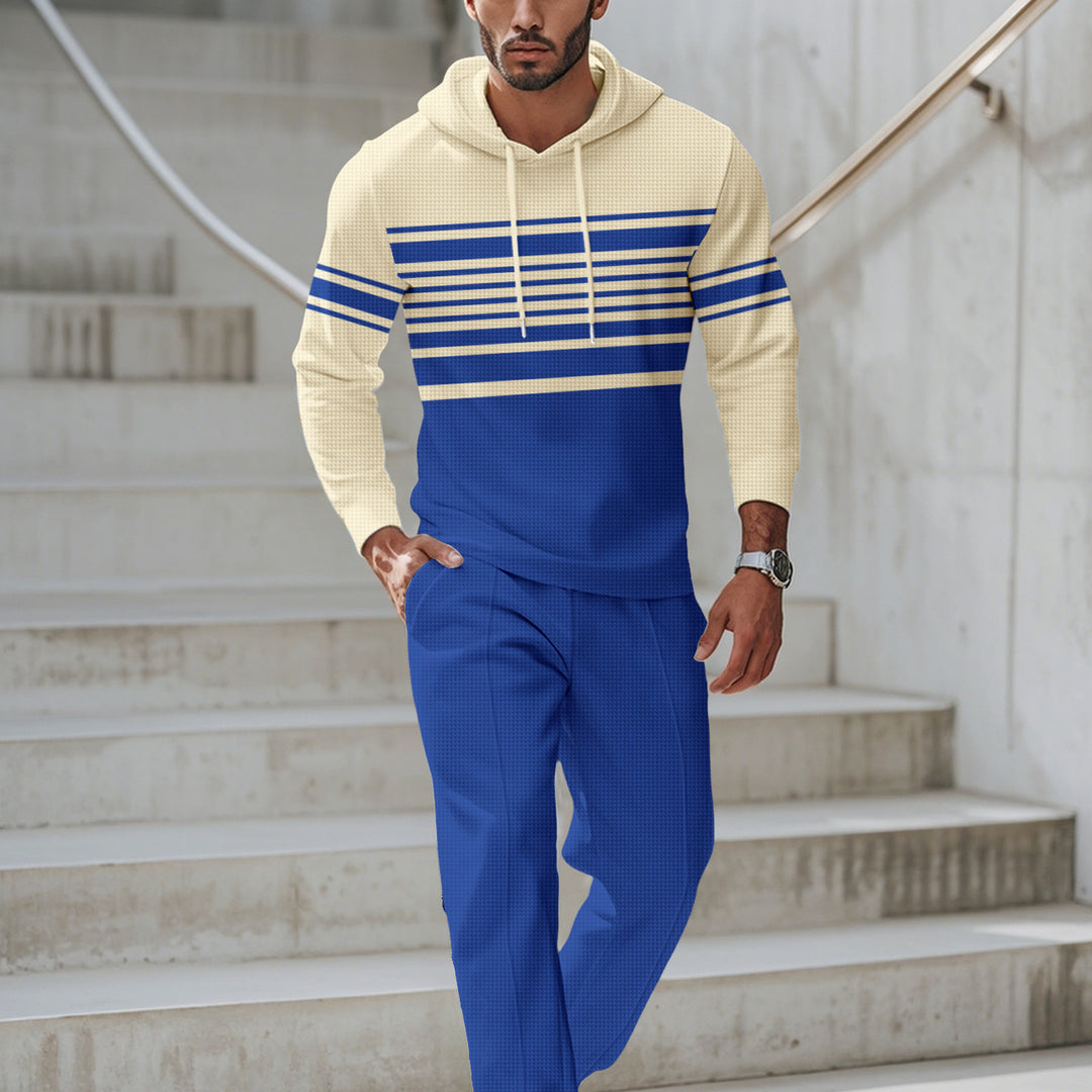 Herren Sportiver Hoodie mit strukturiertem Design und modischen Streifen Aliams