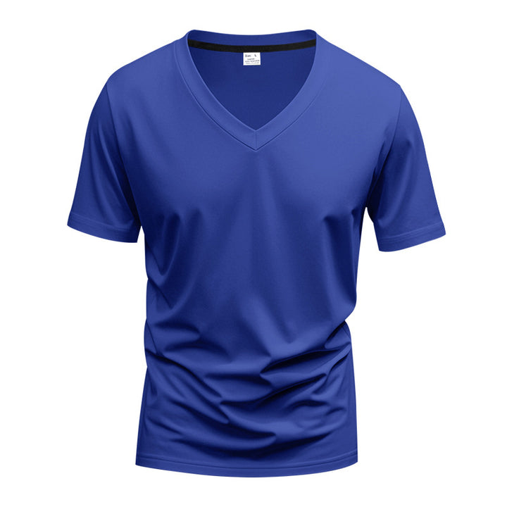 Herren V-Ausschnitt T-Shirt aus atmungsaktiver und schnelltrocknender Baumwolle Aliams