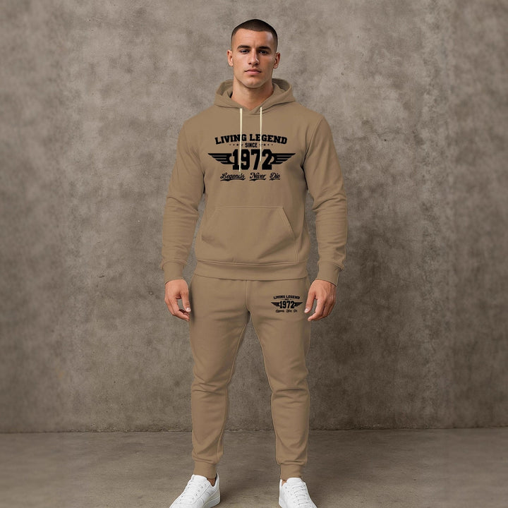 Herren Hoodie und Jogginghose Set mit modernem Druck Aliams