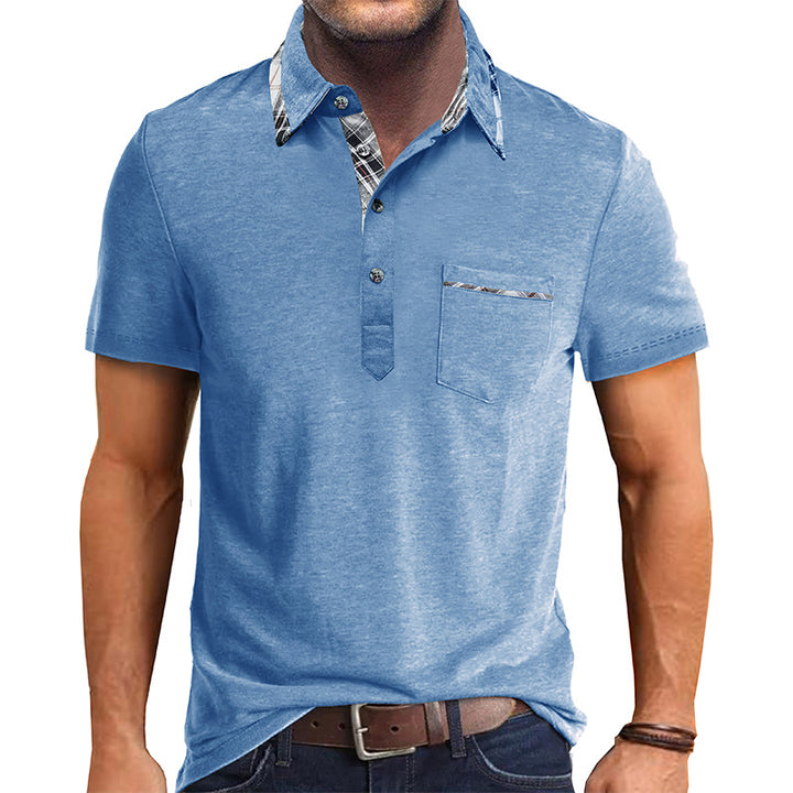 Herren elegantes Poloshirt mit modernem Kragen und kontrastierendem Design Aliams