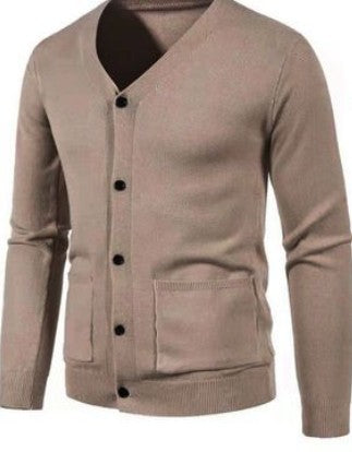 Herren Eleganter V-Ausschnitt Strickcardigan Aliams
