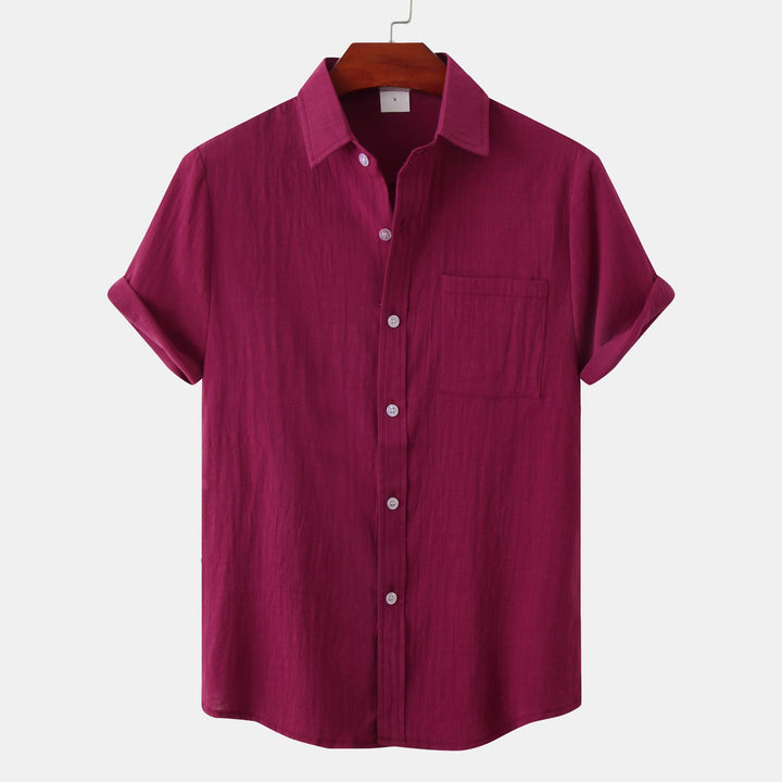 Herren Kurzarmhemd aus leichtem, atmungsaktivem Stoff mit strukturiertem Design Aliams