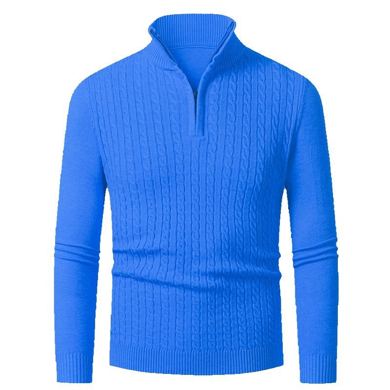 Herren Feinstrickpullover mit modischem Reißverschluss Aliams