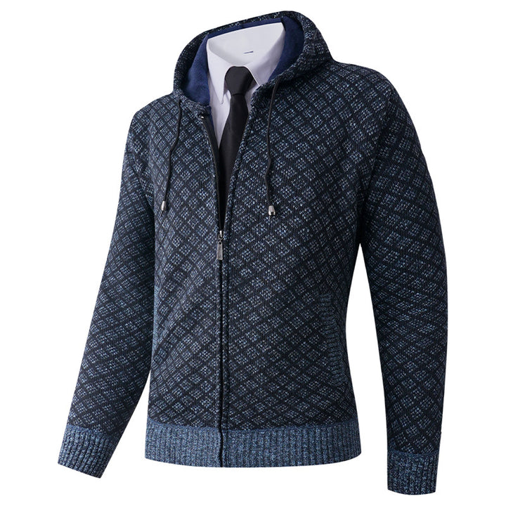 Herren elegante Kapuzenjacke mit strukturiertem Muster Aliams