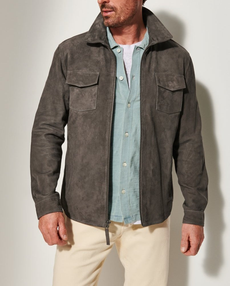 Herren Wildlederjacke mit praktischen Pattentaschen und elegantem Schnitt Aliams