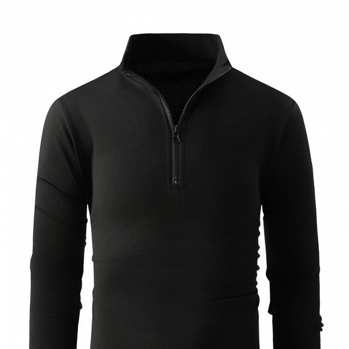 Herren Sportliches Langarmshirt mit halben Reißverschluss Aliams