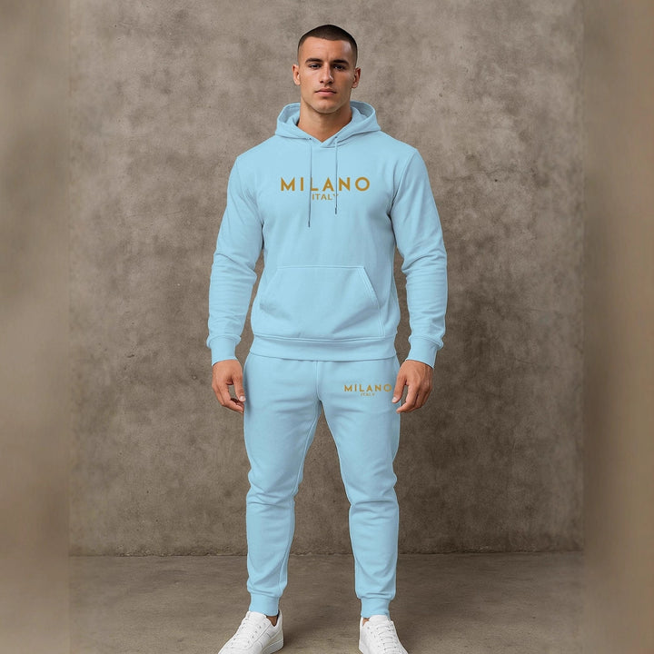 Herren Hoodie und Jogginghose Set mit stylischem Milano Print Aliams