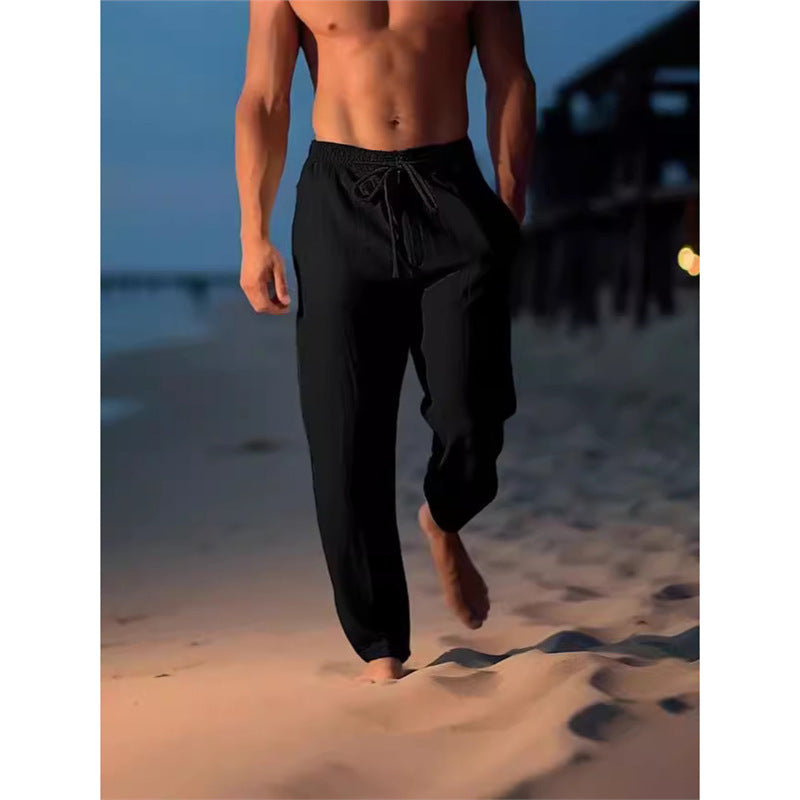 Herren atmungsaktive Strandhose mit verstellbarem Bund Aliams