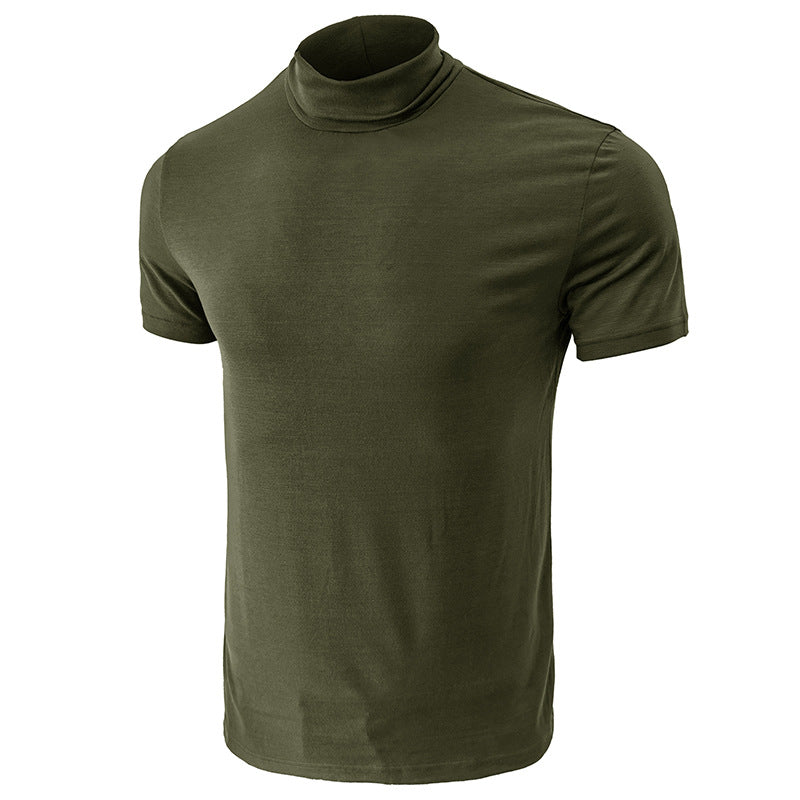 Herren Kurzarm-T-Shirt mit hohem Kragen und elastischem Material Aliams
