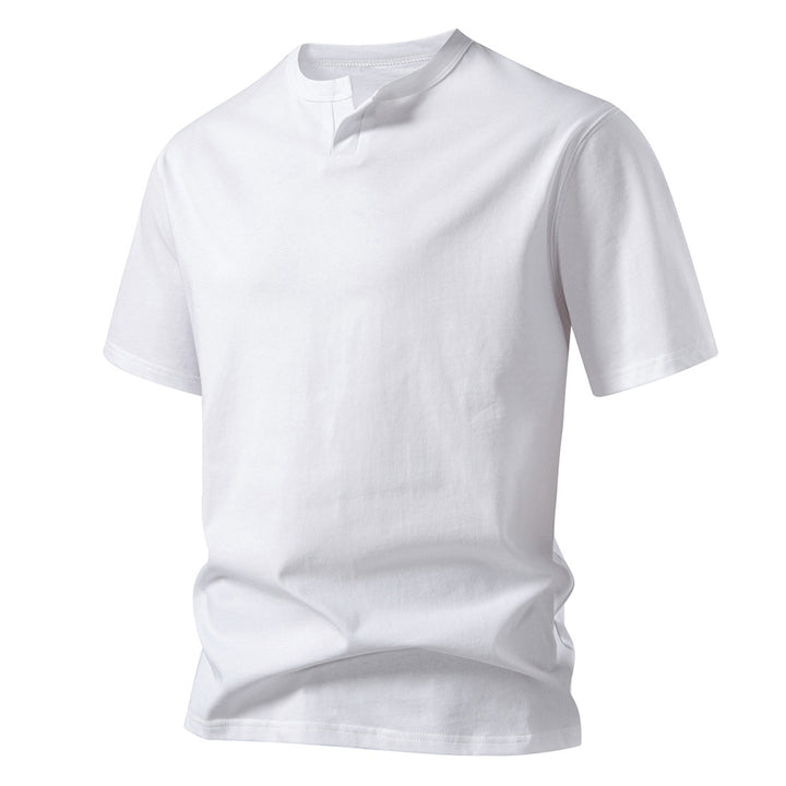 Herren Kurzarm T-Shirt mit kreativem Kragen Aliams