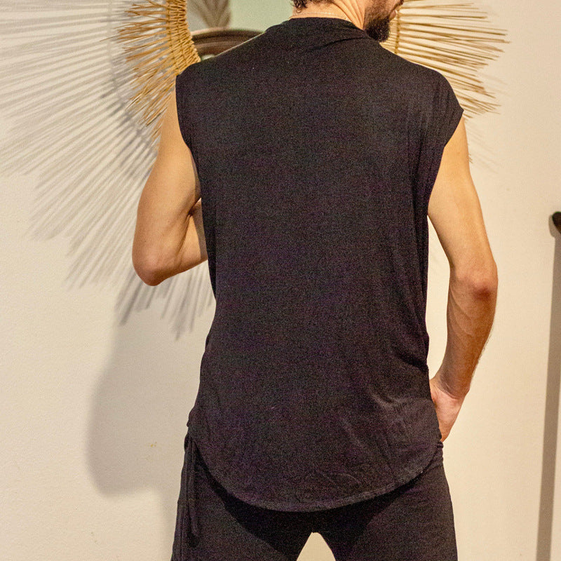 Herren asymmetrisches Kurzarm-T unique Longshirt Aliams