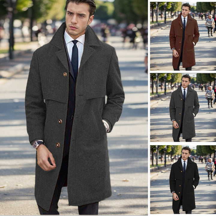 Herren urbaner Wollmantel mit asymmetrischem Schnitt Aliams