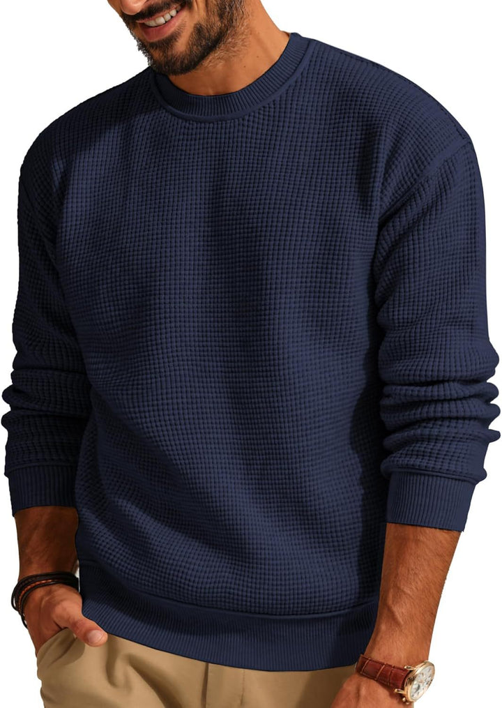 Herren Strukturierter Sweatshirt mit Rundhalsausschnitt Aliams