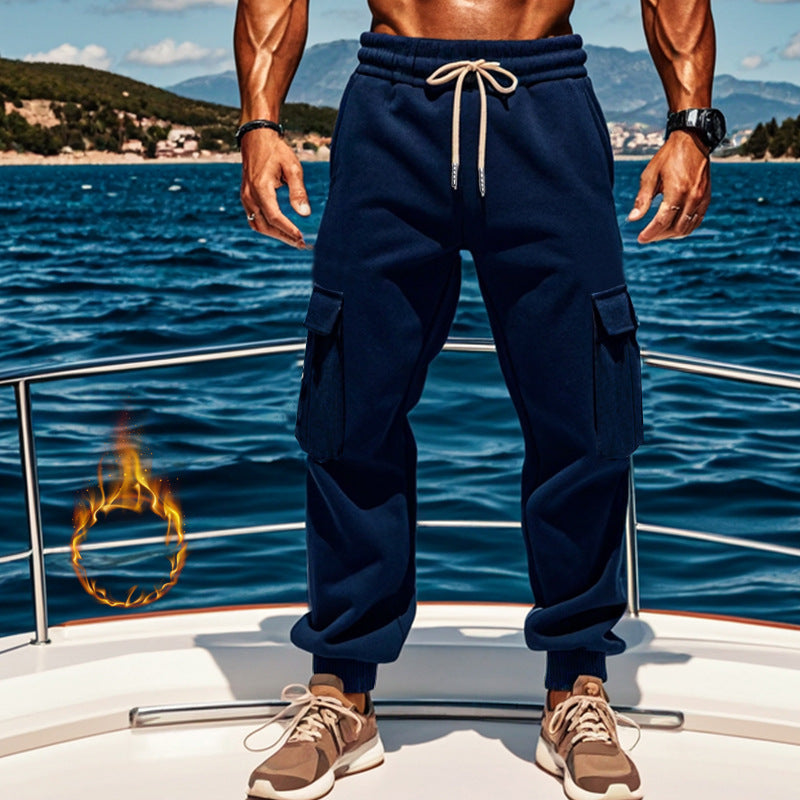 Herren Sportliche Cargo-Jogginghose mit elastischem Bund und praktischen Taschen Aliams