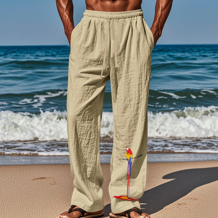 Herren Jackenähnliche Strandhose mit elastischem Bund und lebendigem Motiv Aliams