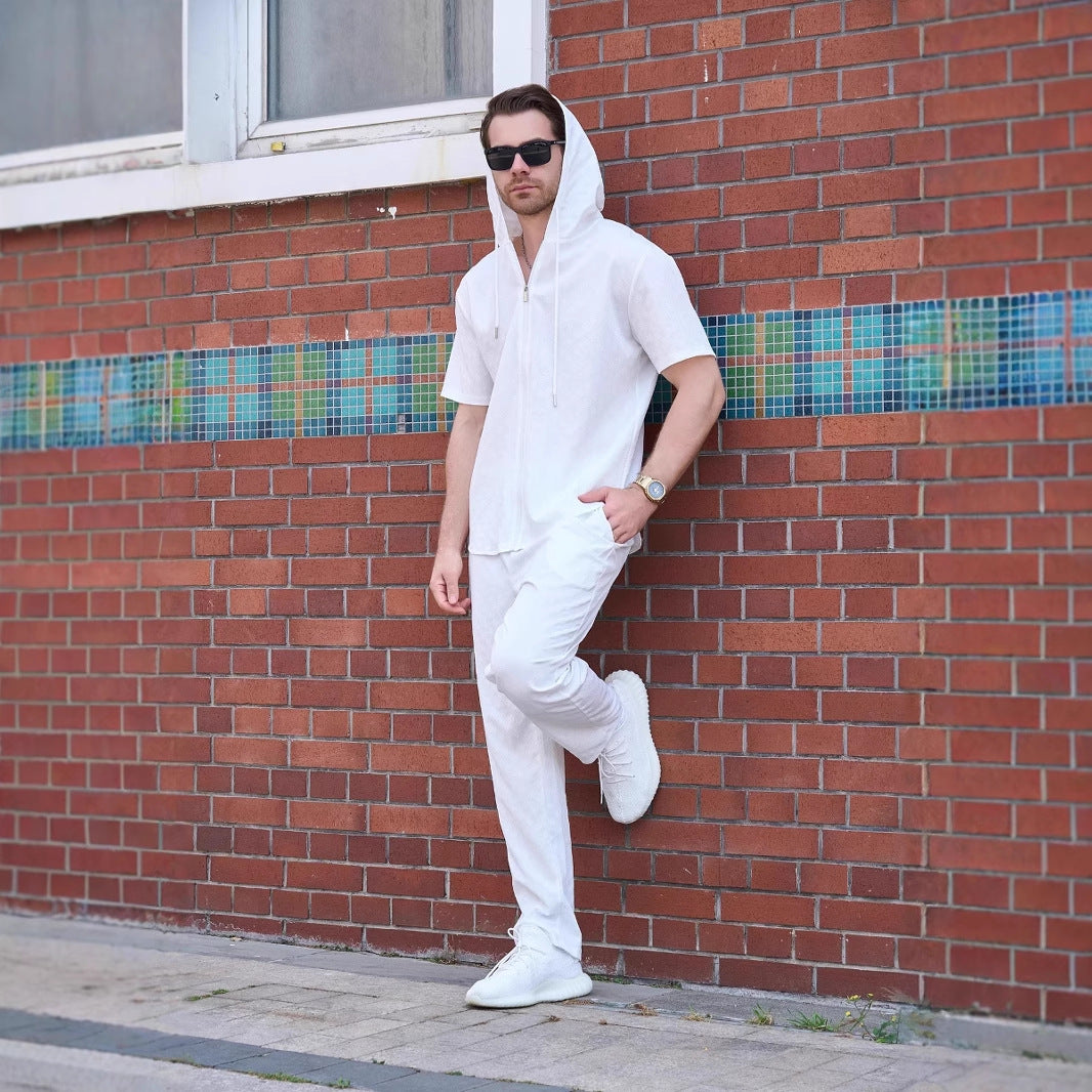 Herren Sportliches Kapuzen-Set mit atmungsaktivem Material und elastischem Bund Aliams