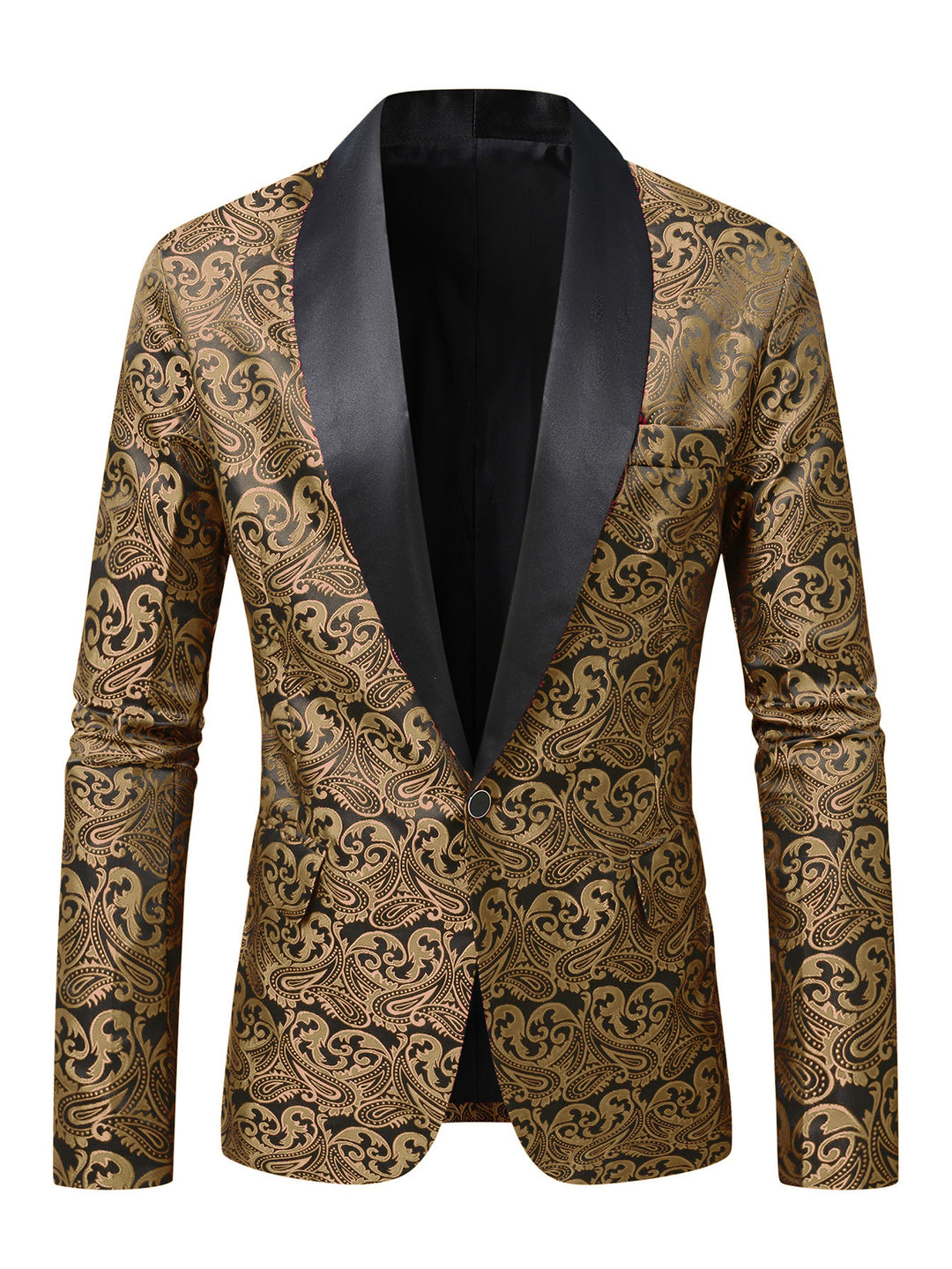 Herren eleganter Pailletten-Blazer mit Paisley-Muster Aliams