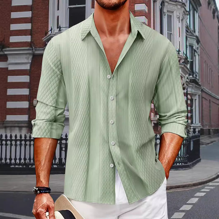 Herren strukturiertes Hemd mit leichtem Material Aliams