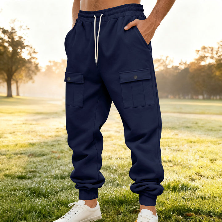 Herren Cargo-Jogginghose mit elastischem Bund und funktionalen Taschen Aliams