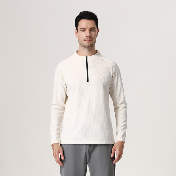 Herren sportliches Langarmshirt mit Belüftungsreißverschluss Aliams