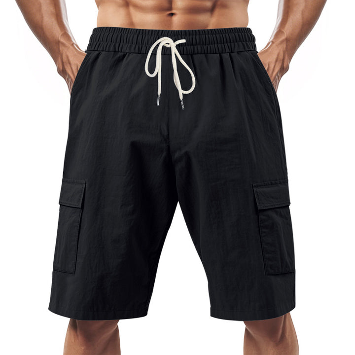Herren Cargo-Shorts mit elastischem Bund und Funktionalen Taschen Aliams