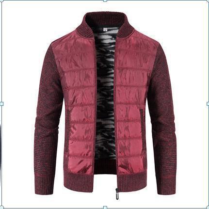 Herren Casual Übergangsjacke mit gestepptem Design und Strickdetails Aliams