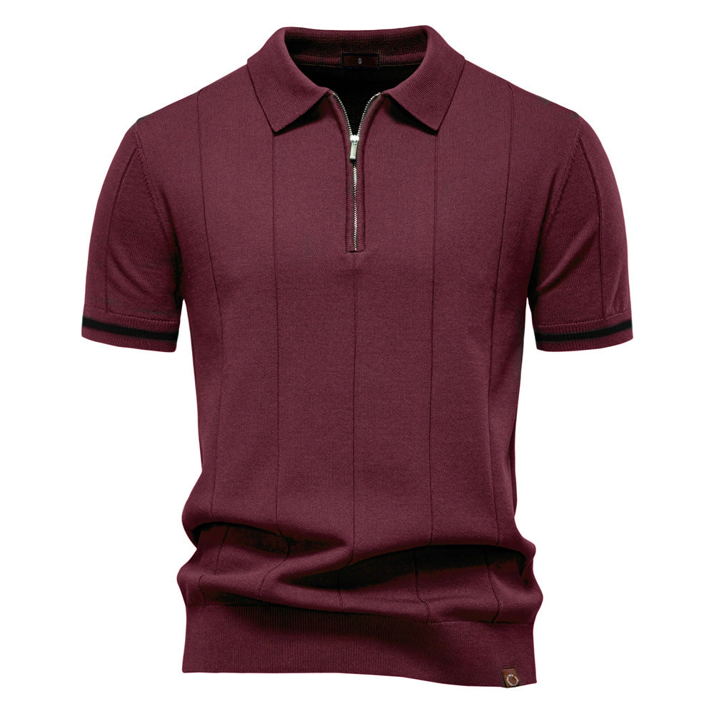 Herren Polohemd mit kurzer Knopfleiste und strukturiertem Design Aliams