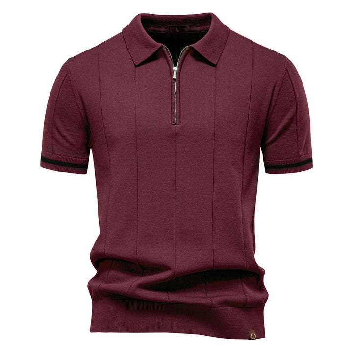 Herren Polohemd mit kurzer Knopfleiste und strukturiertem Design Aliams