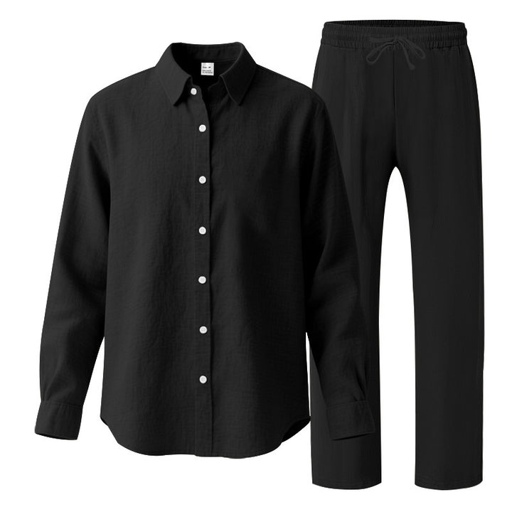 Herren Casual Freizeitanzug mit Oberteil und elastischer Hose Aliams