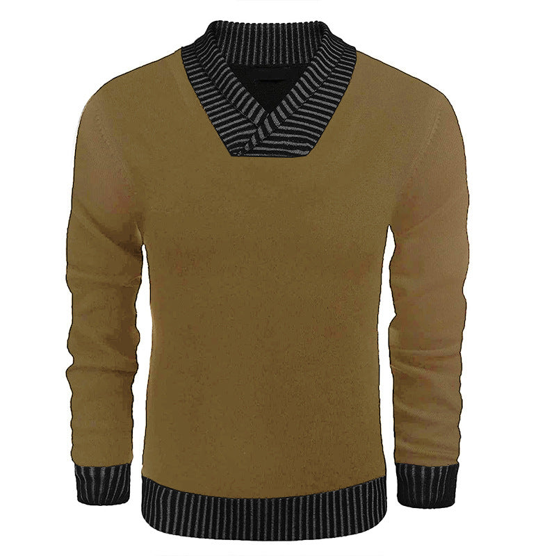 Herren eleganter Strickpullover mit modernem Schalkragen und strukturiertem Oberteil Aliams