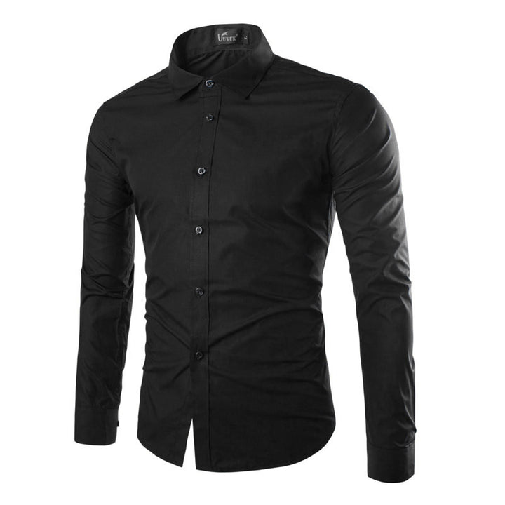 Herren elegante Langarmhemd Aliams